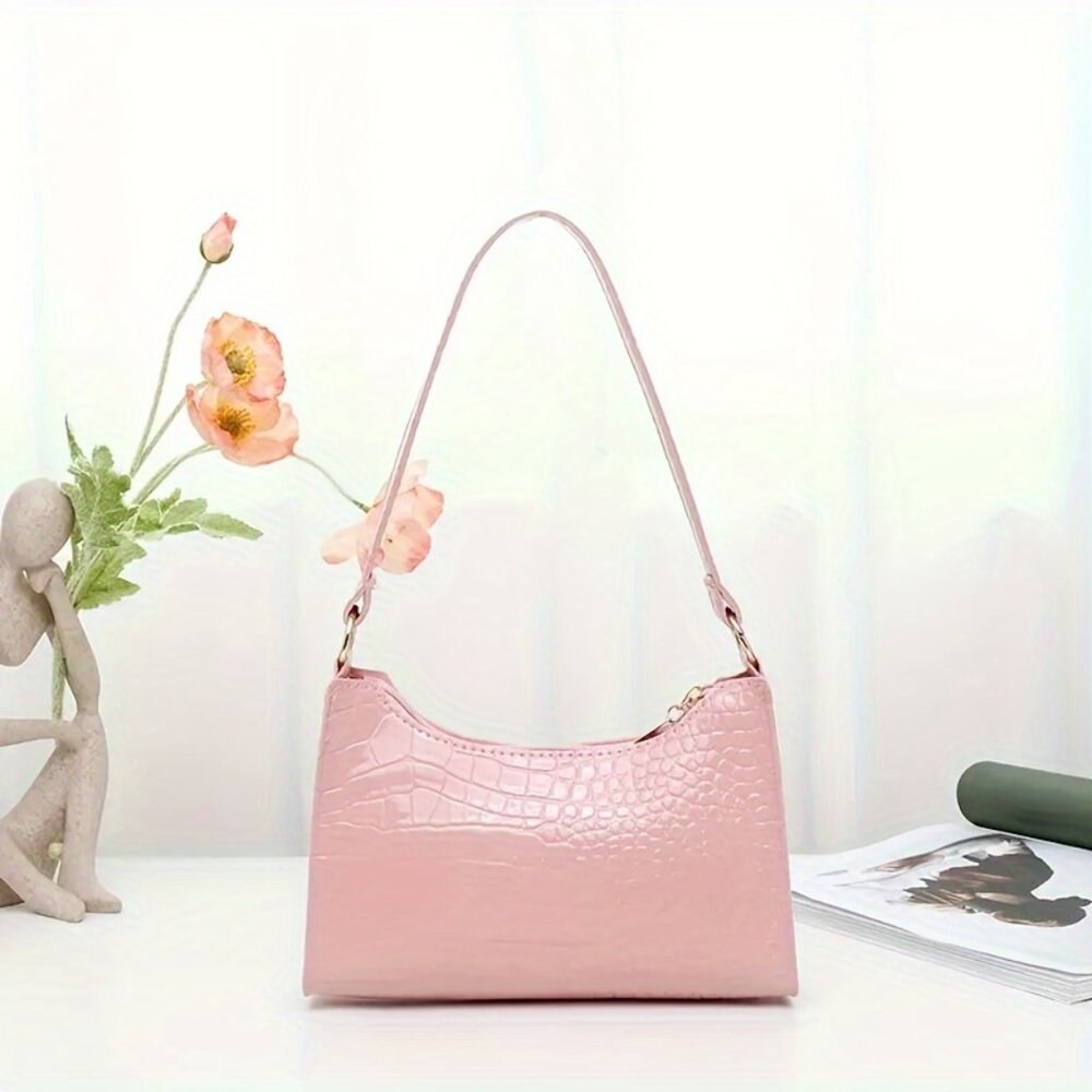 Casual Crocodile Pattern Shoulder Bag